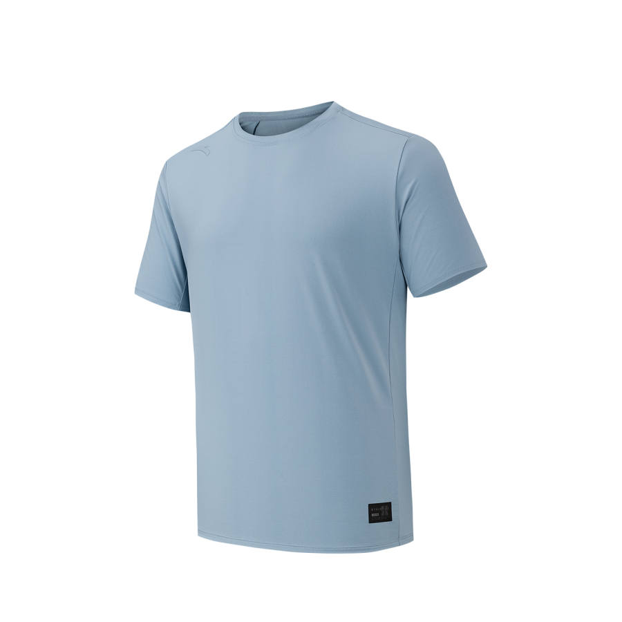 ANTA T Shirts Men's Blue Gray 3 Crew Neck