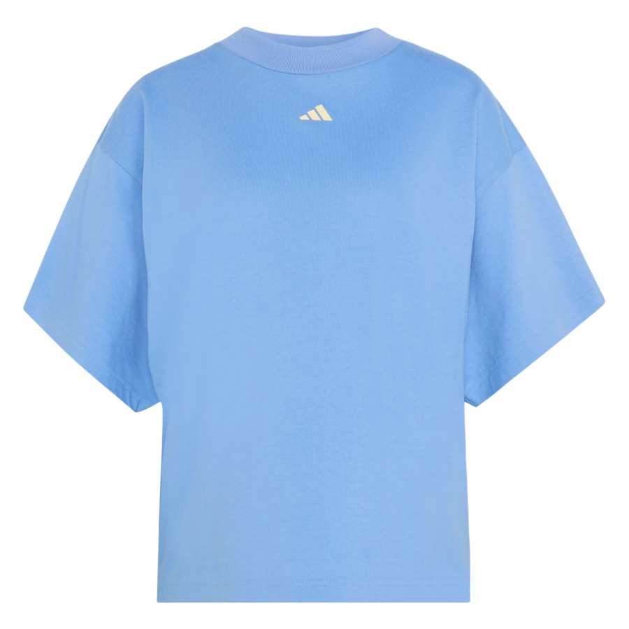 Adidas Adidas T Shirts Women's Blue Fusion Crew Neck Moderate Straight Fit