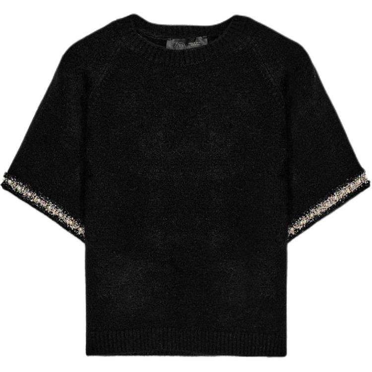 ZARA Knitwear Women's Black Crew Neck Moderate