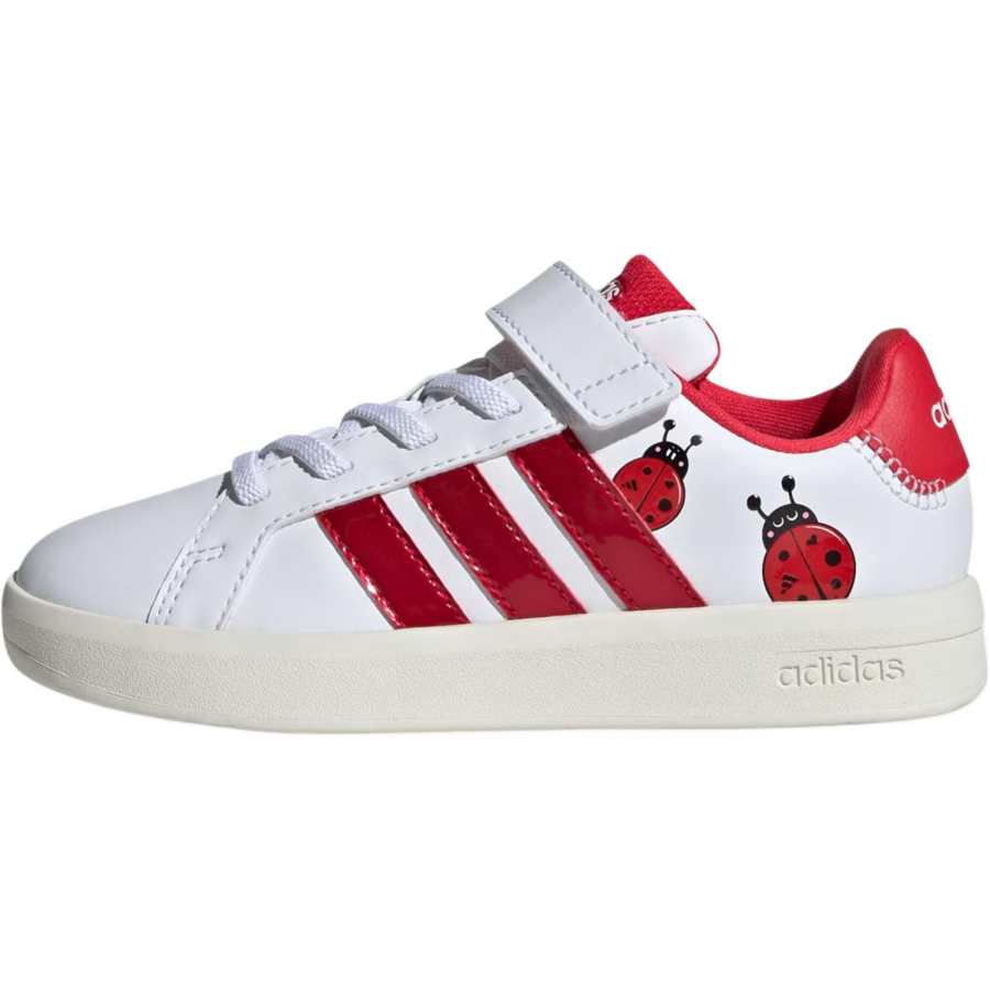 Adidas Adidas GRAND COURT 3.0 Abrasion Resistant Low top Skateboard Shoes Red White Kids'
