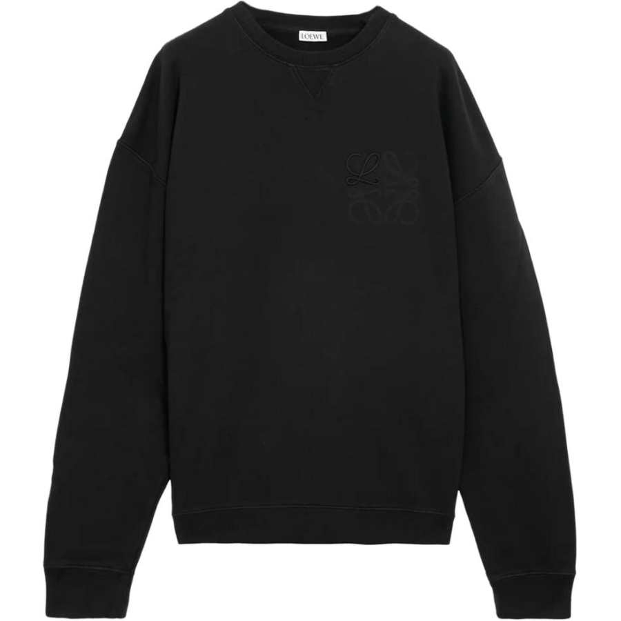 LOEWE LOEWE Sweatshirts Men's Black Crew Neck Moderate Regular