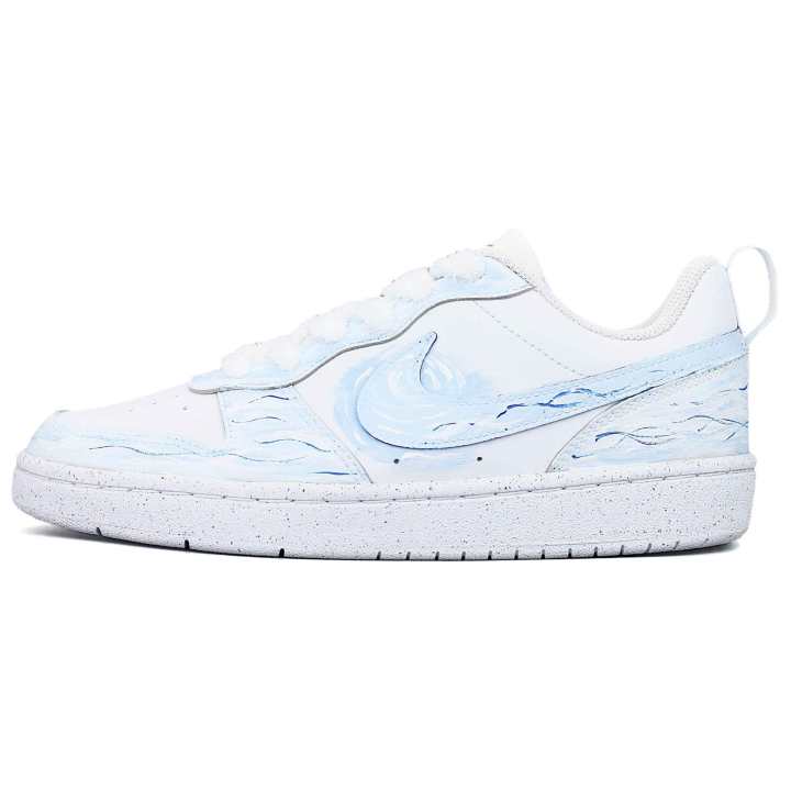 Nike Nike Court Borough Blue Sky And White Clouds Leather Abrasion Resistant Lightweight Low top Skateboard Shoes Unisex