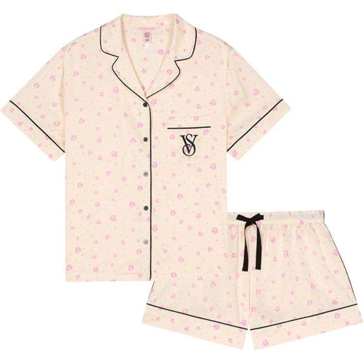 Victoria's Secret Pajama Set Unisex Pastel Pink Rose