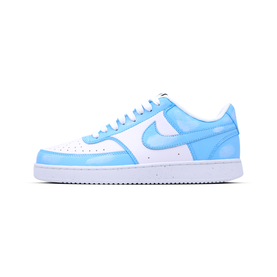 Nike Nike Court Vision Leather Slip Resistant Abrasion Resistant Low top Skateboard Shoes Unisex Blue White