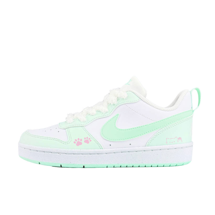 Nike Nike Court Borough Cushioning Abrasion Resistant Low top Kids' Skateboarding Shoes Turquoise Teenagers