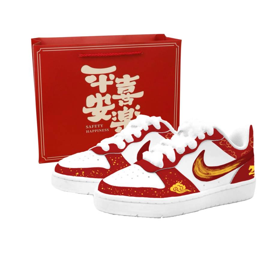 Nike Nike Court Borough 2 Starry Horse Pursues Clouds, Kung Fu Rabbit Leather Cushioning Abrasion Resistant Slip Resistant