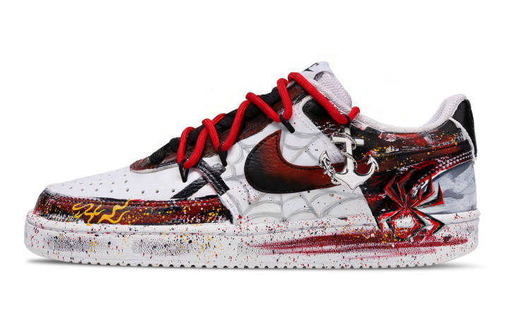 Nike Nike Court Vision 1 Graffiti Spiders Low top Skateboard Shoes Unisex Red Black White