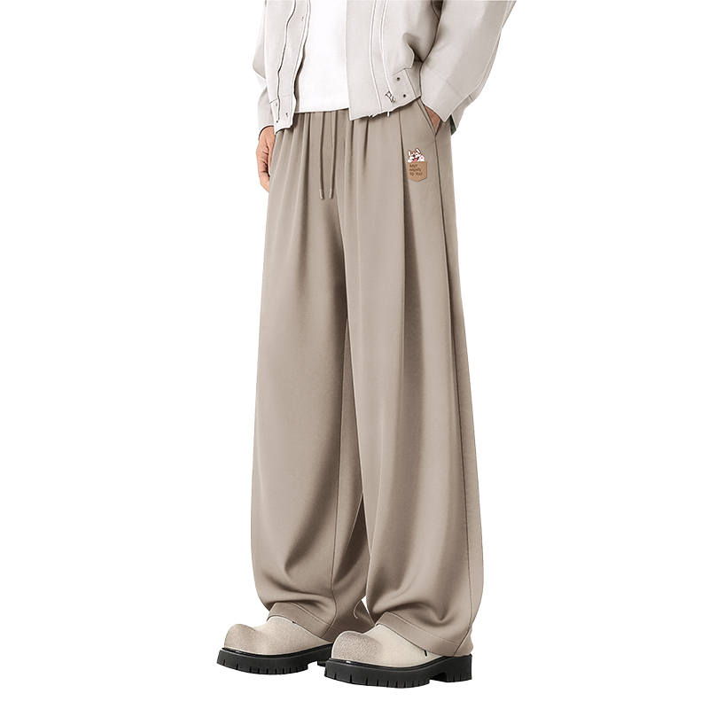 Tonlion Casual Pants Unisex Thin Wide Leg Pants