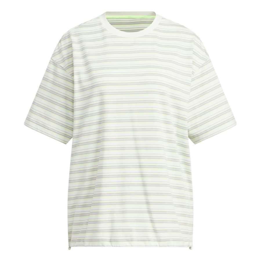 Adidas Adidas T Shirts Women's Ecru/Dark Gray/Bright Yellow Crew Neck Moderate