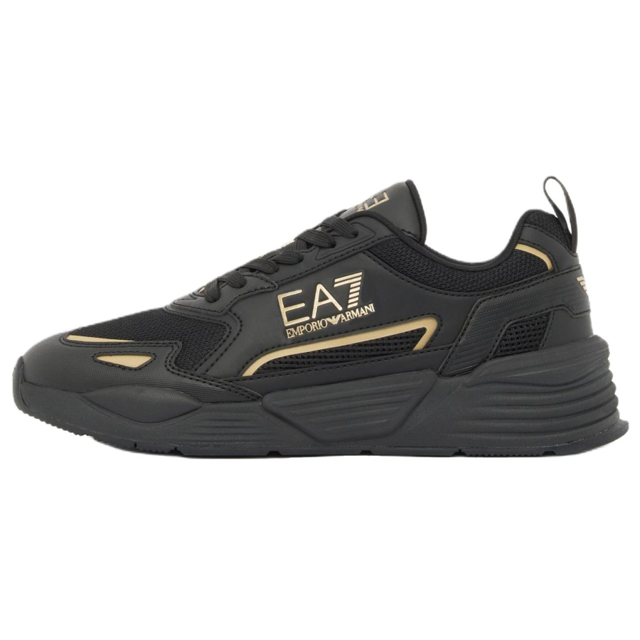 EMPORIO ARMANI EA7 Low top Casual Shoes 4.3cm Men's Black Gold