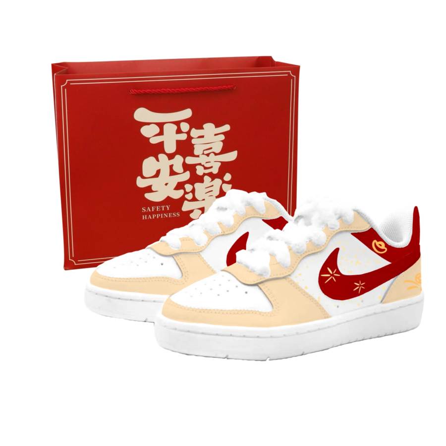 Nike Nike Court Borough 2 Starry Blessing, Kung Fu Rabbit Leather Cushioning Abrasion Resistant Slip Resistant Low top
