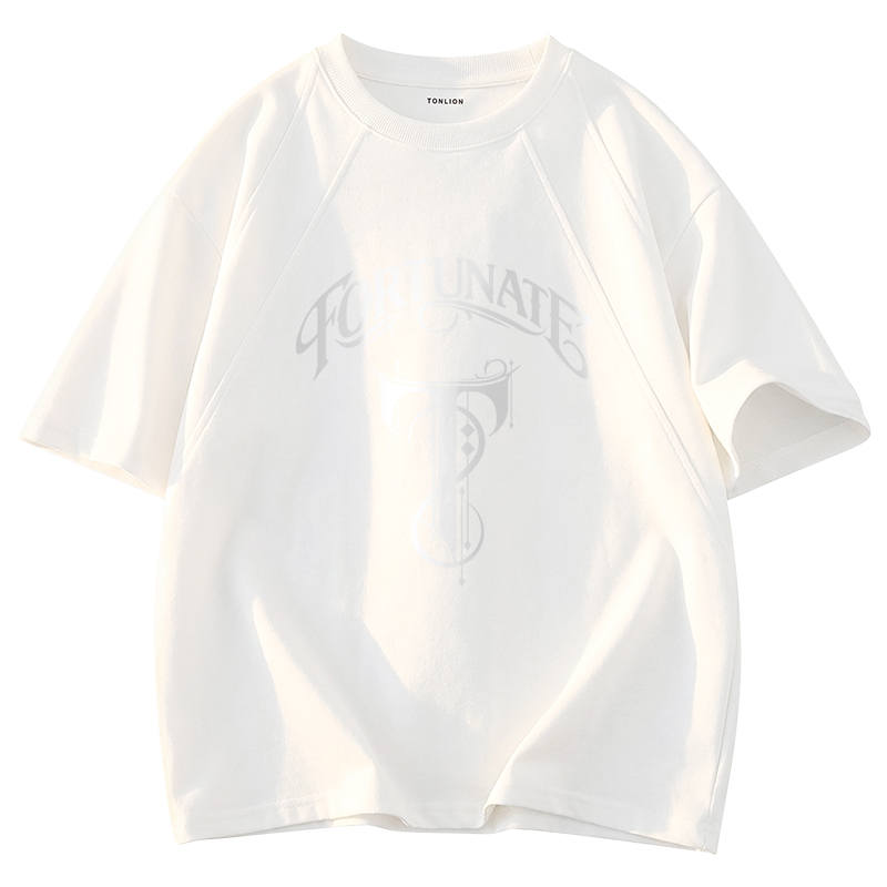 Tonlion T Shirts Unisex Crew Neck Moderate Heavyweight