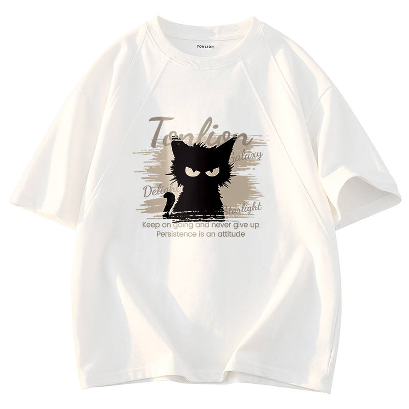 Tonlion T Shirts Unisex Crew Neck Moderate Heavyweight