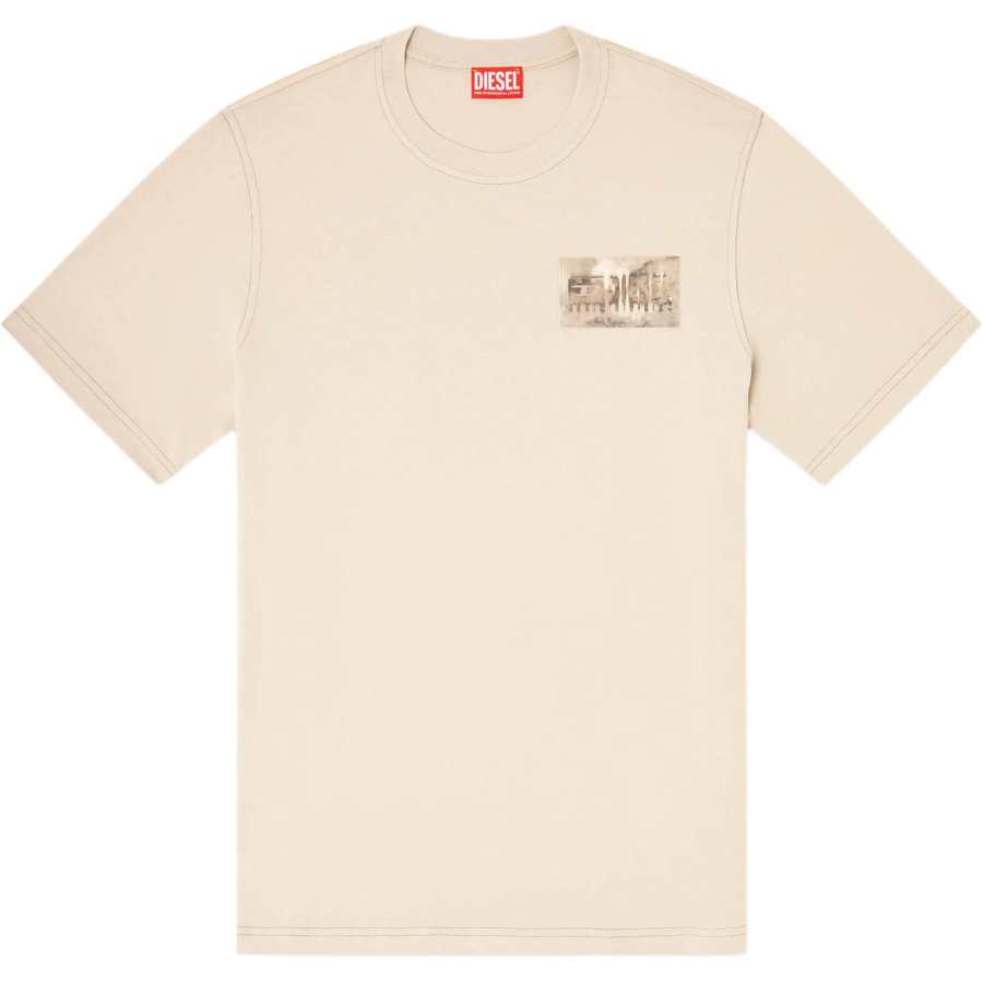 DIESEL T Shirts Men's Beige Crew Neck