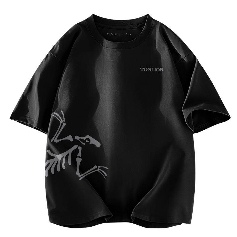 Tonlion T Shirts Unisex Crew Neck Moderate Straight Fit