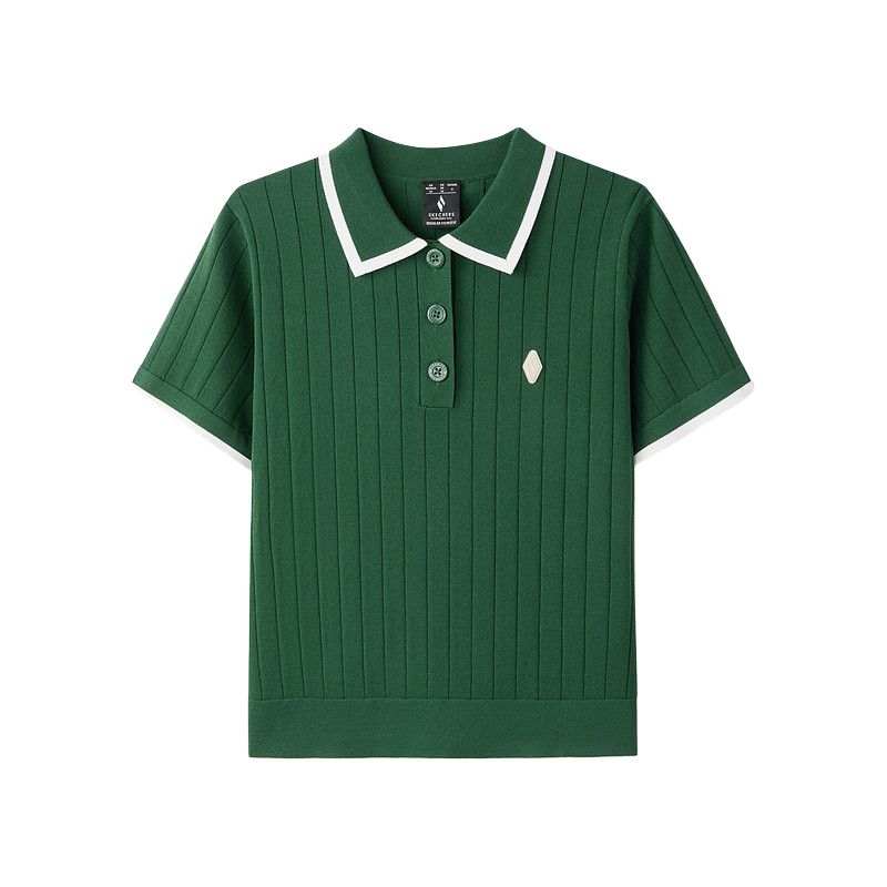 Skechers Polo Shirts Women's Pine Green 01WN Polo Collar Moderate