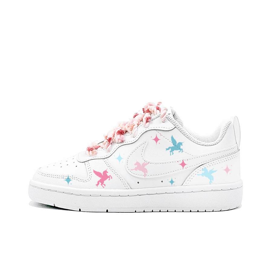 Nike Nike Court Borough 2 Seaside Star, Jiabai Manufacturing Leather Abrasion Resistant Slip Resistant Low top