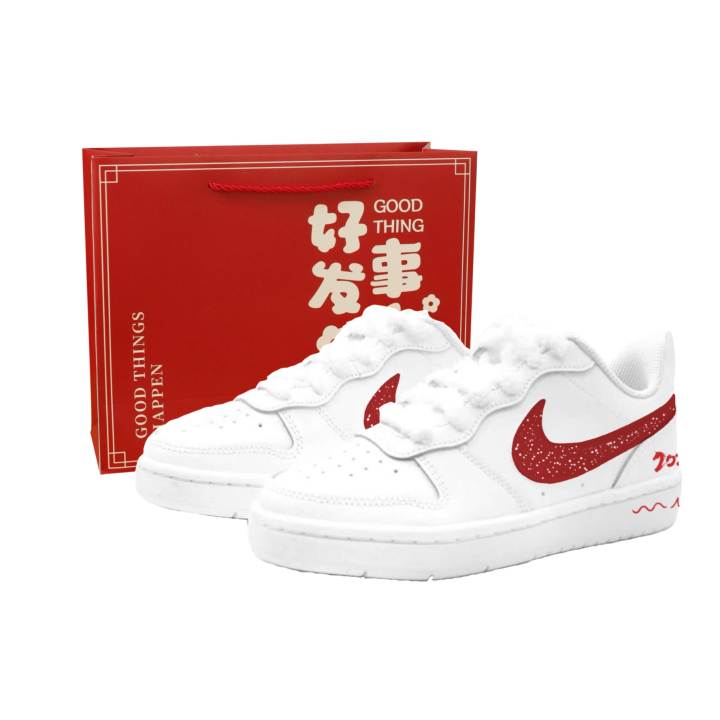 Nike Nike Court Borough 2 Yearly Light Steps, Kung Fu Rabbit Leather Cushioning Abrasion Resistant Slip Resistant Low top