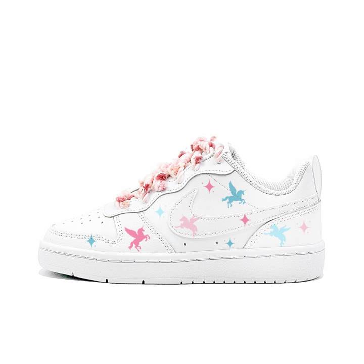 Nike Nike Court Borough 2 Rainbow Unicorn, Gabee Manufacturing Leather Cushioning Slip Resistant Low top