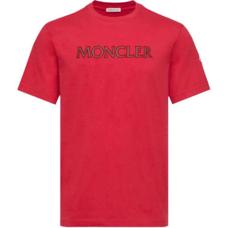 Moncler SS26 Logo Print Cotton T Shirt T Shirt Men's