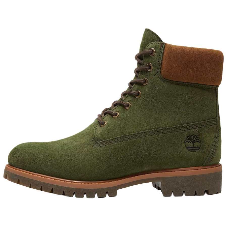 Timberland 6 Inch Short Combat Boots Unisex Olive Green