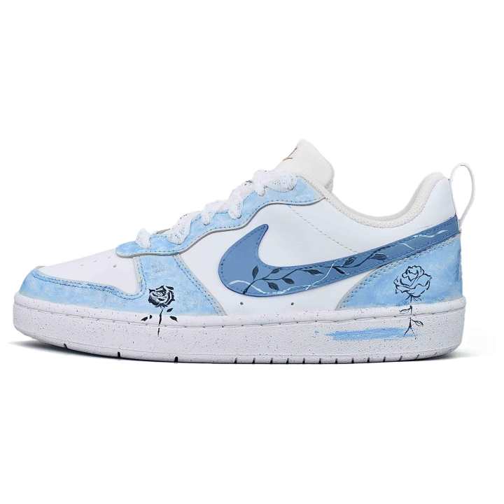 Nike Nike Court Borough Blue Rose Leather Abrasion Resistant Lightweight Low top Skateboard Shoes Unisex Blue