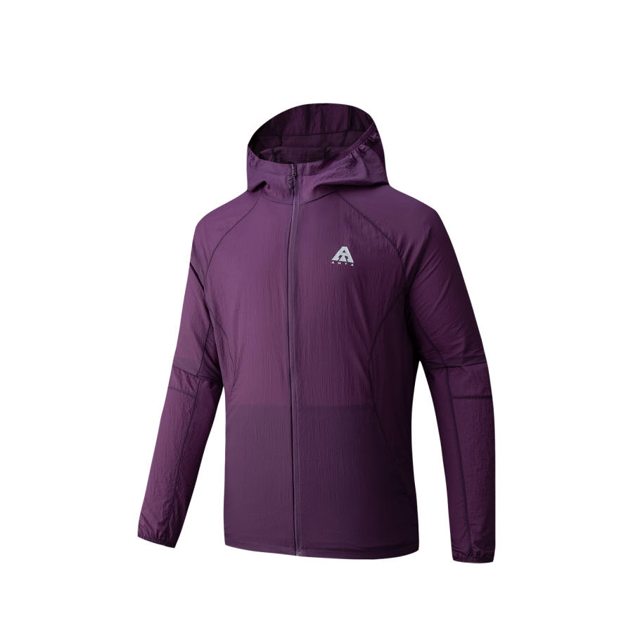 ANTA Jackets Unisex Purple Sand Color 2 Hooded Non Detachable Moderate
