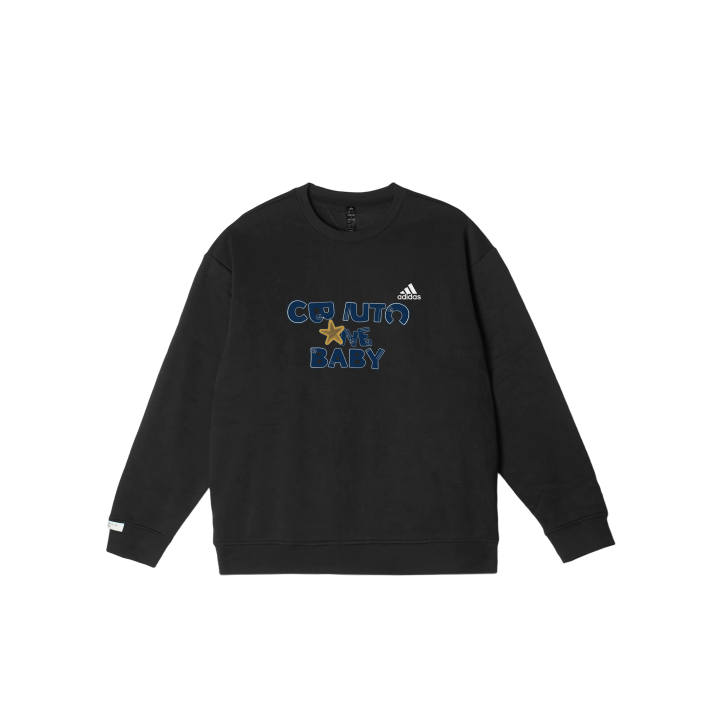 Adidas Adidas LABEL YMK Print Comfortable Minimalist Style Classic Logo Pattern Crew Neck Pullover Fleece Lined Sweatshirt