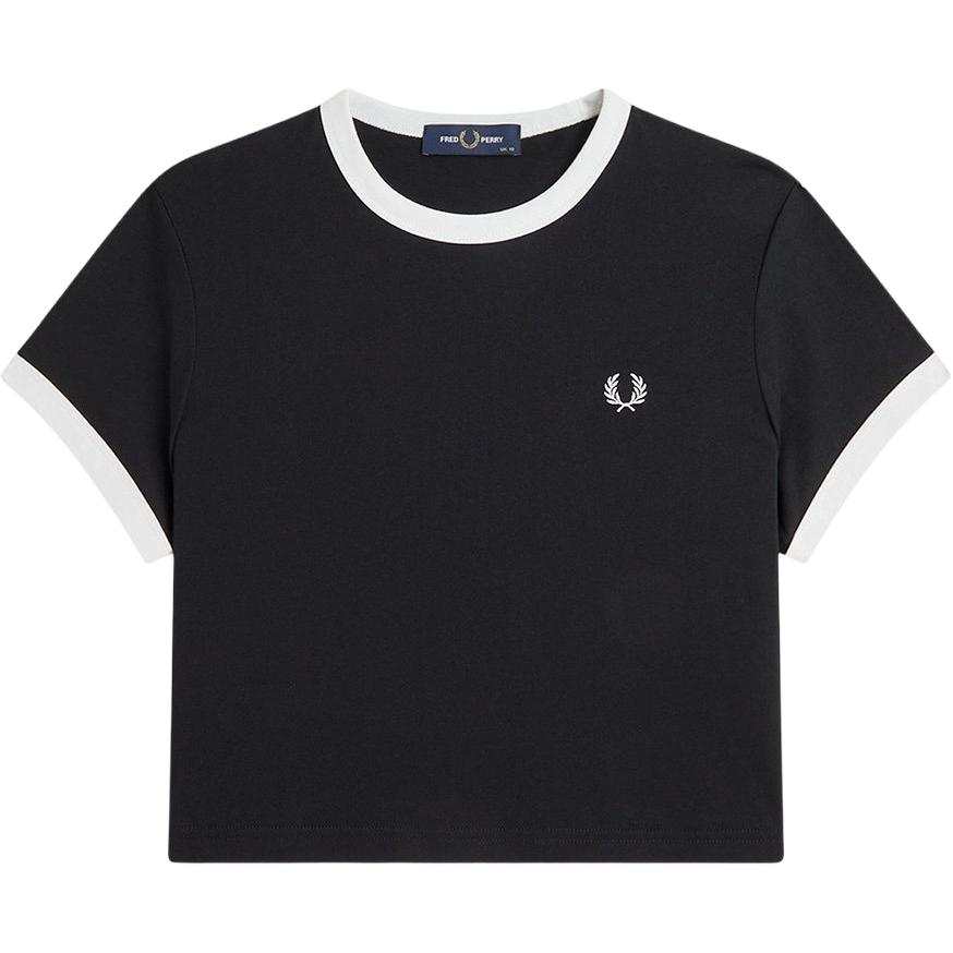 FRED PERRY T Shirts Women's Black BKX Crew Neck