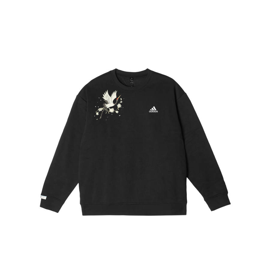 Adidas Adidas LABEL Sweatshirts Unisex Black Crew Neck Moderate Regular