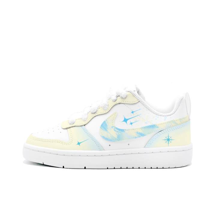 Nike Nike Court Borough 2 Starry Path Blue Sea, Gabee Manufacturing Leather Abrasion Resistant Slip Resistant Low top