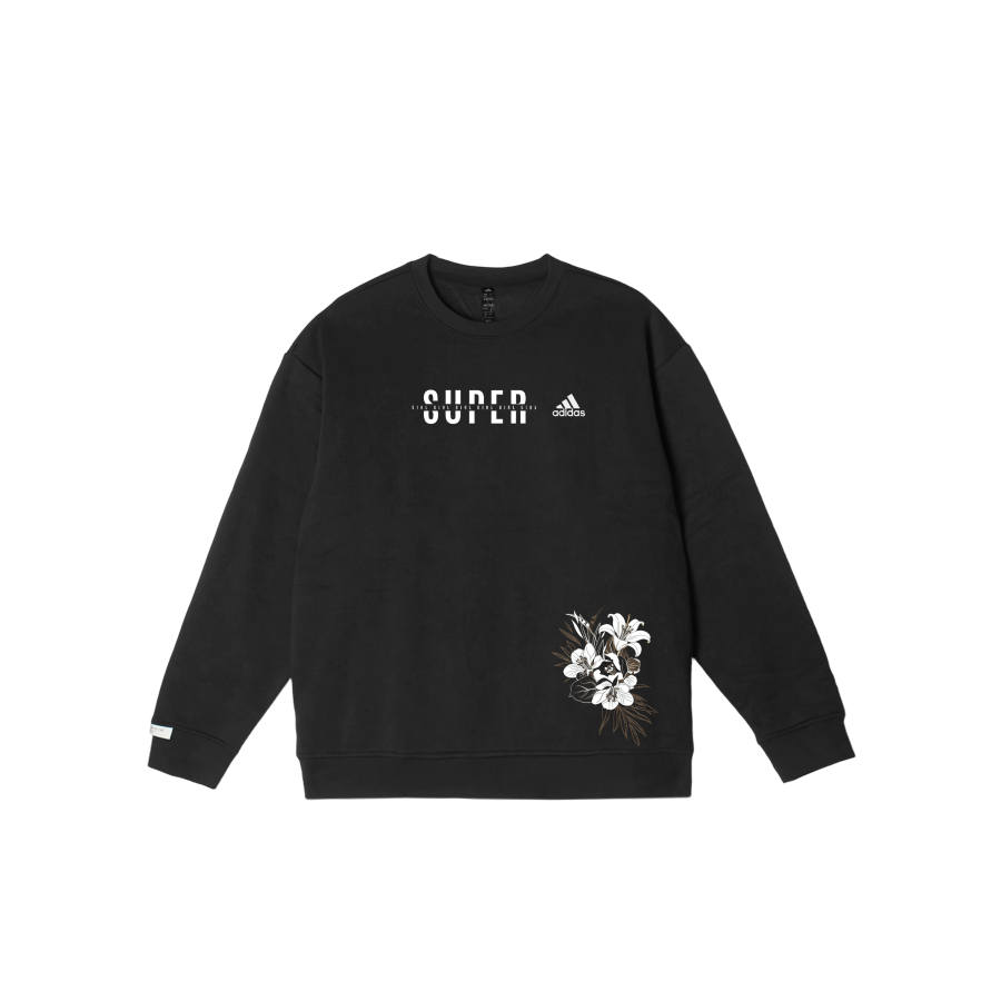 Adidas Adidas LABEL Sweatshirts Unisex Black Crew Neck Moderate Regular
