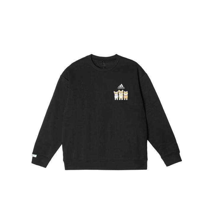 Adidas Adidas LABEL Sweatshirts Unisex Black Crew Neck Moderate Regular