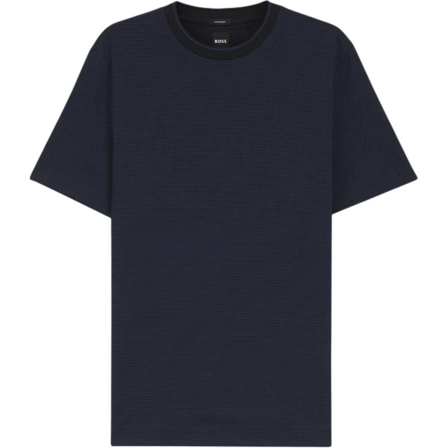 HUGO BOSS T Shirts Men's Dark Blue Crew Neck Moderate Straight Fit