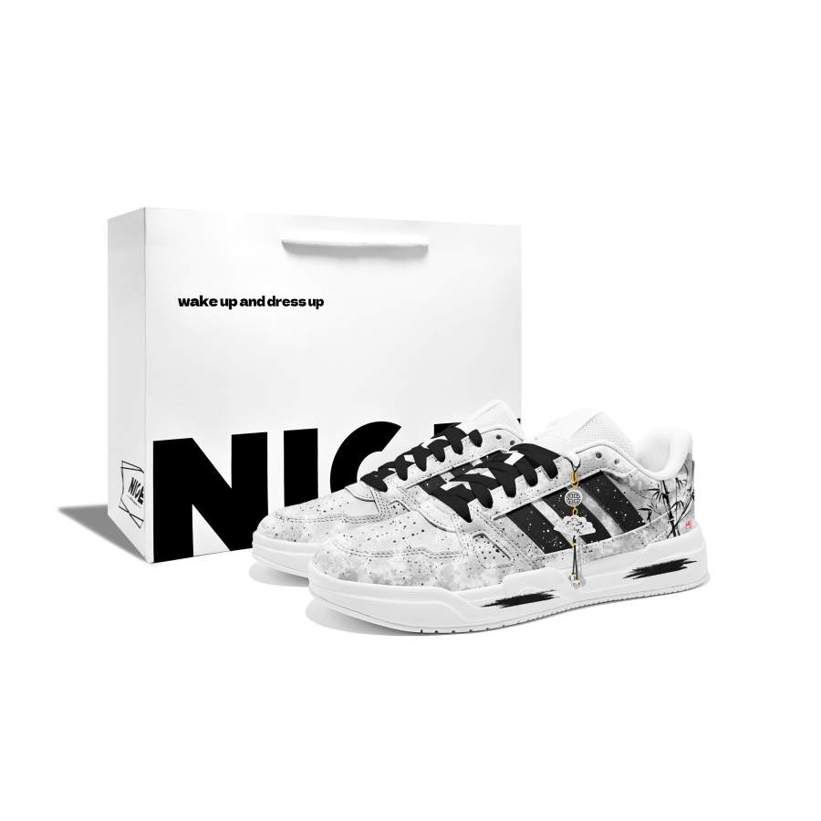 Adidas Adidas LITE BALLER Bamboo Grace Pu Abrasion Resistant Slip Resistant Low top Skateboard Shoes Unisex White Gray