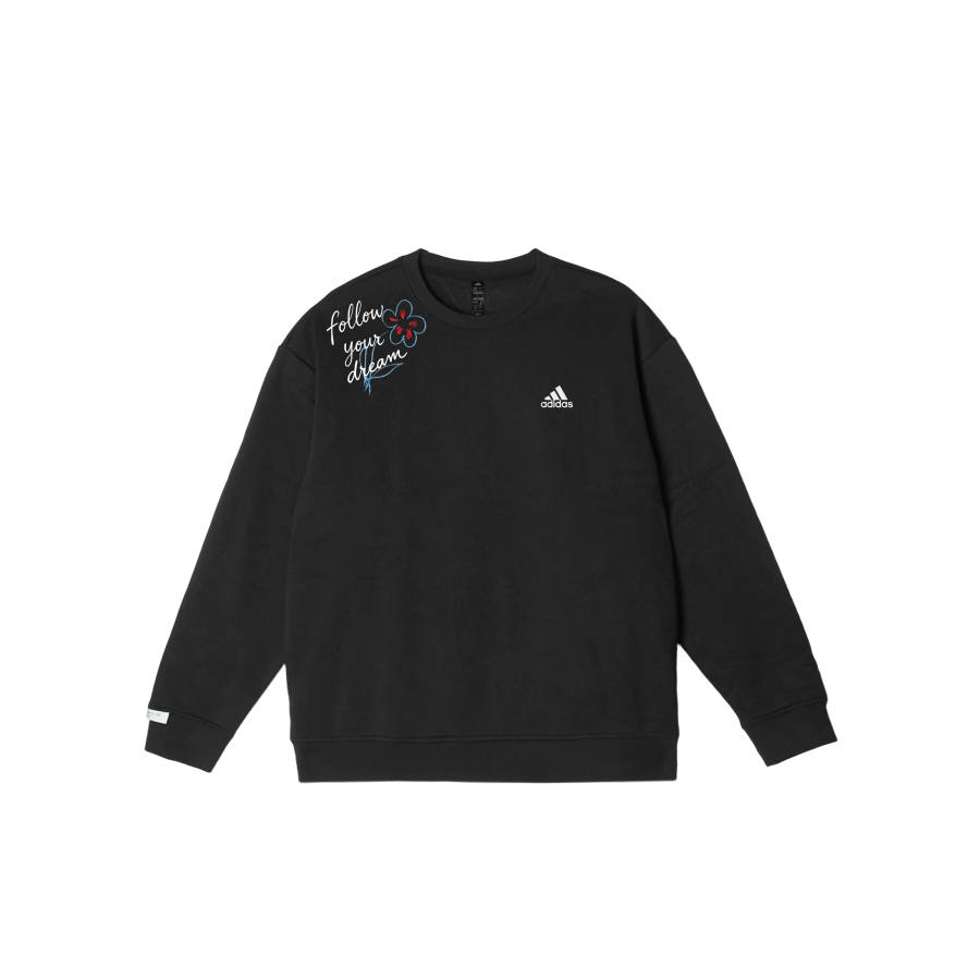 Adidas Adidas LABEL Sweatshirts Unisex Black Crew Neck Moderate Regular