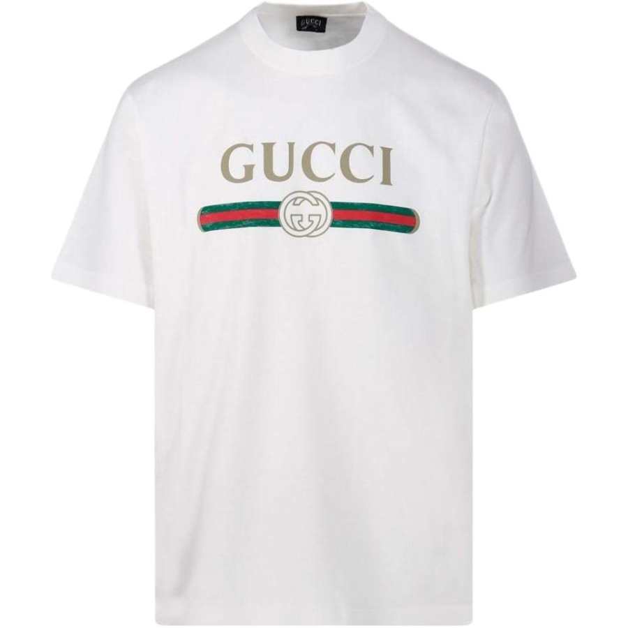 GUCCI T Shirts Men's White Crew Neck Moderate