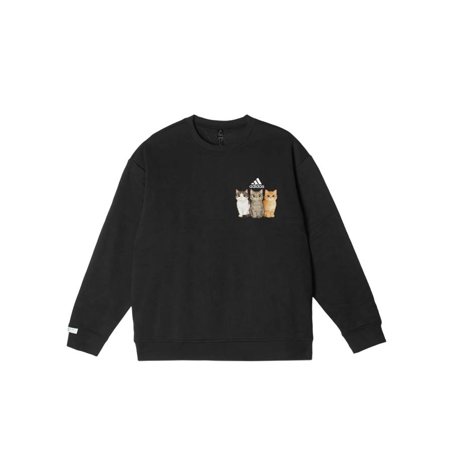 Adidas Adidas LABEL Sweatshirts Unisex Black Crew Neck Moderate Regular