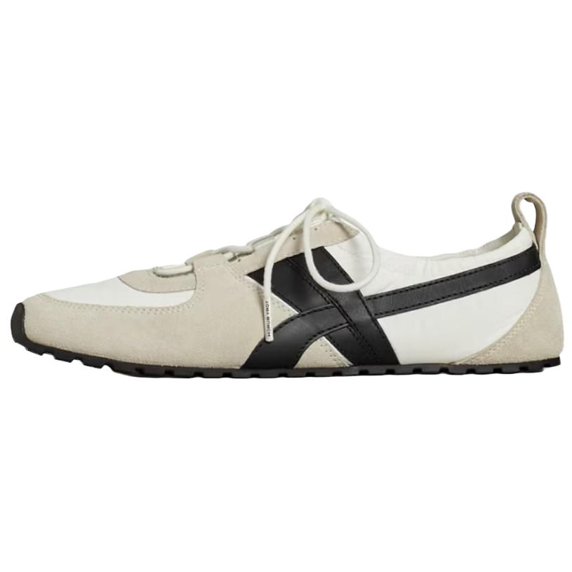 TORY BURCH Hank Cow Split Leather Low top Casual Shoes Women's Cream White & Pure Black