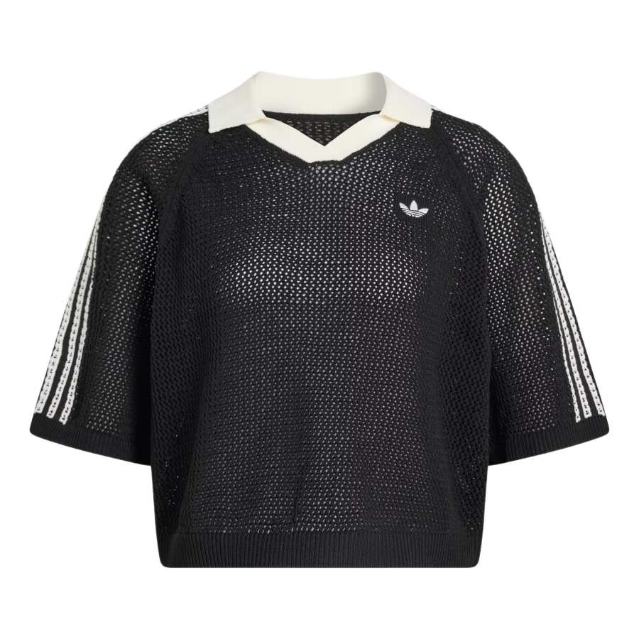 Adidas Originals KNITTED CROCHET Polo Shirt Women's