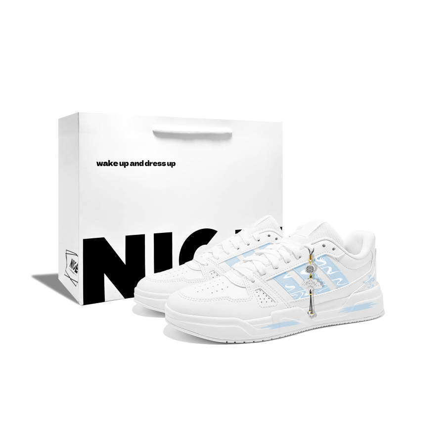Adidas Adidas LITE BALLER No Rain R Pu Slip Resistant Cushioning Abrasion Resistant Low top Skateboard Shoes Unisex White Blue