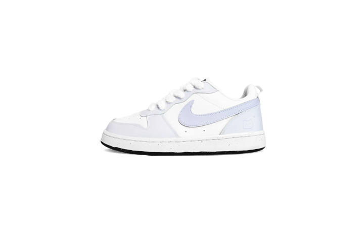 Nike Nike Court Borough Grape White Tea Synthetic Leather Abrasion Resistant Low top Skateboard Shoes Light Purple Kids'