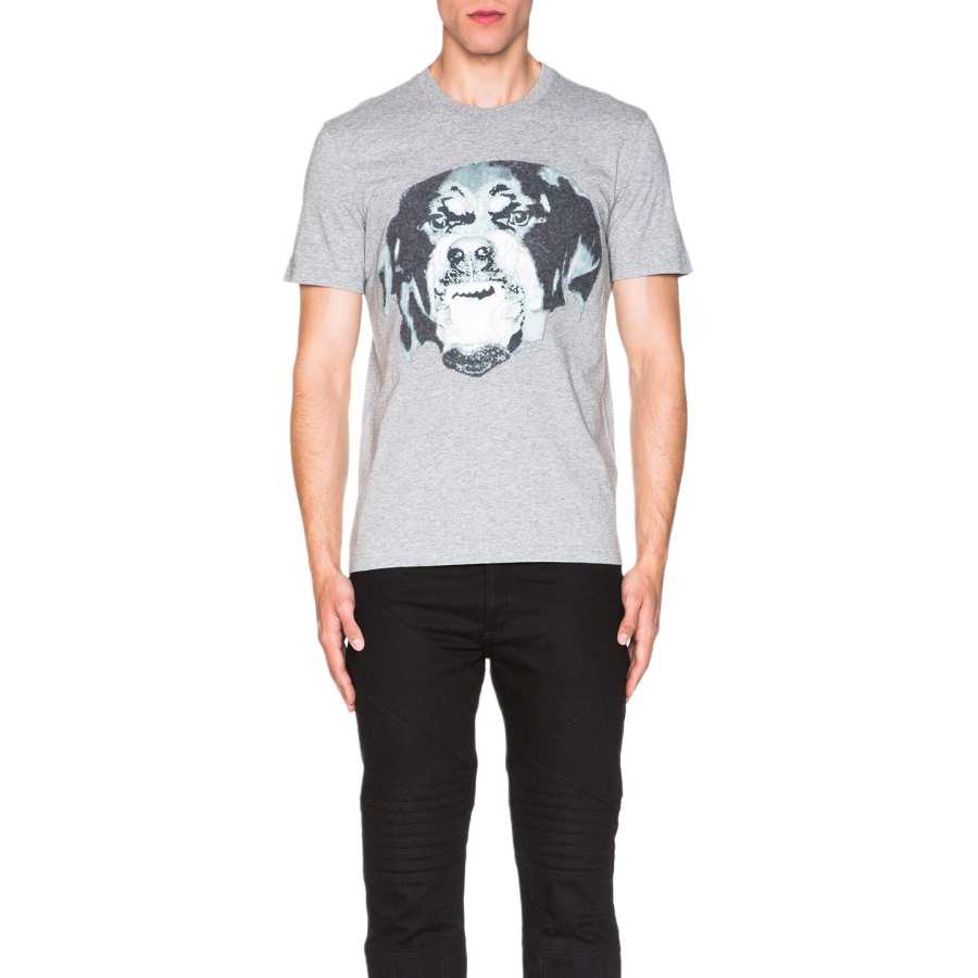 Givenchy Givenchy T Shirts Men's Gray Crew Neck Moderate Straight Fit
