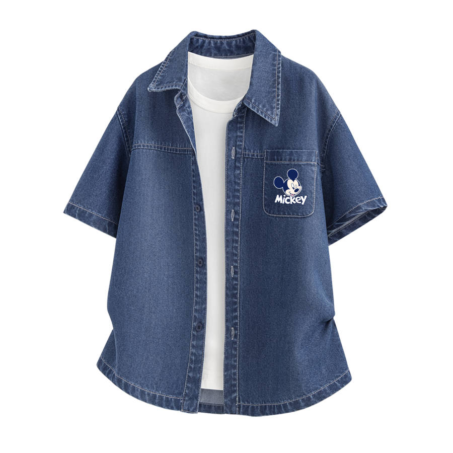 Disney Kids' Denim Shirts Crew Neck Thin