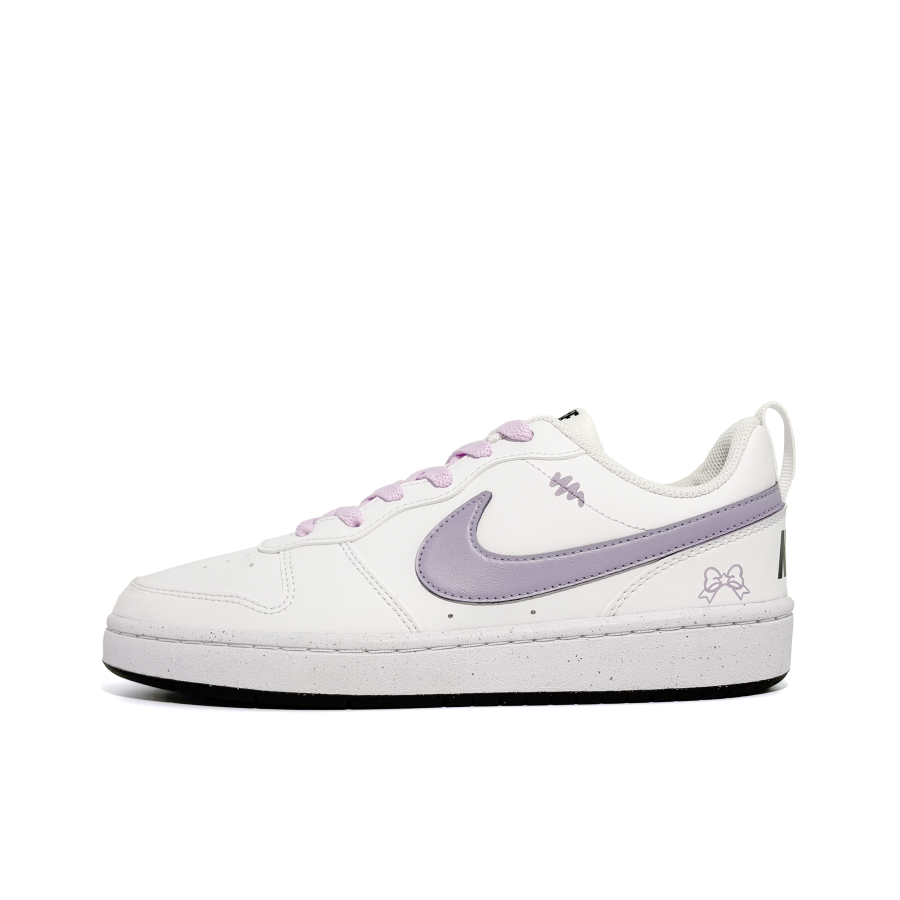 Nike Nike Court Borough Bowknot Abrasion Resistant Kids' Skateboarding Shoes Purple Teenagers