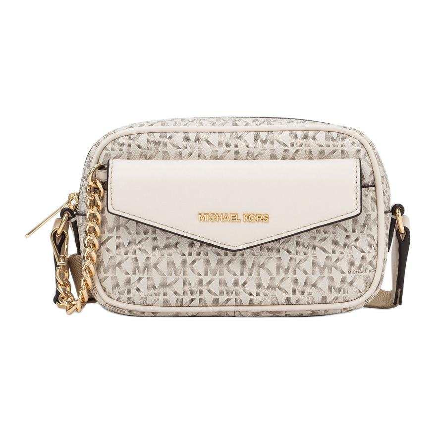 MICHAEL KORS Maisie Coated Canvas Camera Bag Crossbody Bag Small Women's Light Cream