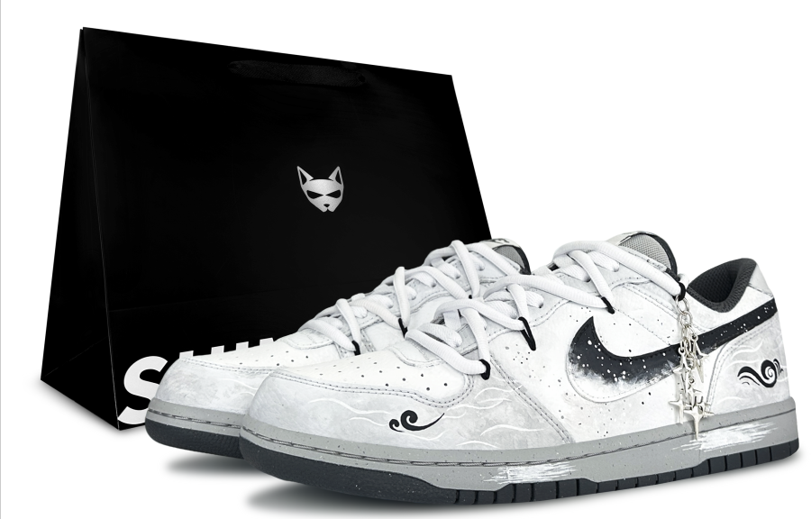 Nike Nike Big Smoke And Water Cold Cushioning Abrasion Resistant Low top Skateboard Shoes Men's Gray White