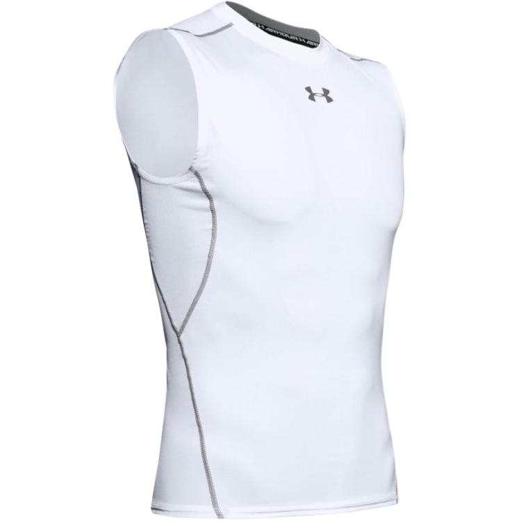 Under Armour Tank Tops Men's White Crew Neck Moderate Other