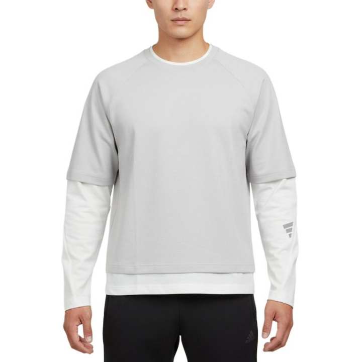 Adidas Adidas T Shirts Men's Sunlight Gray Crew Neck Moderate