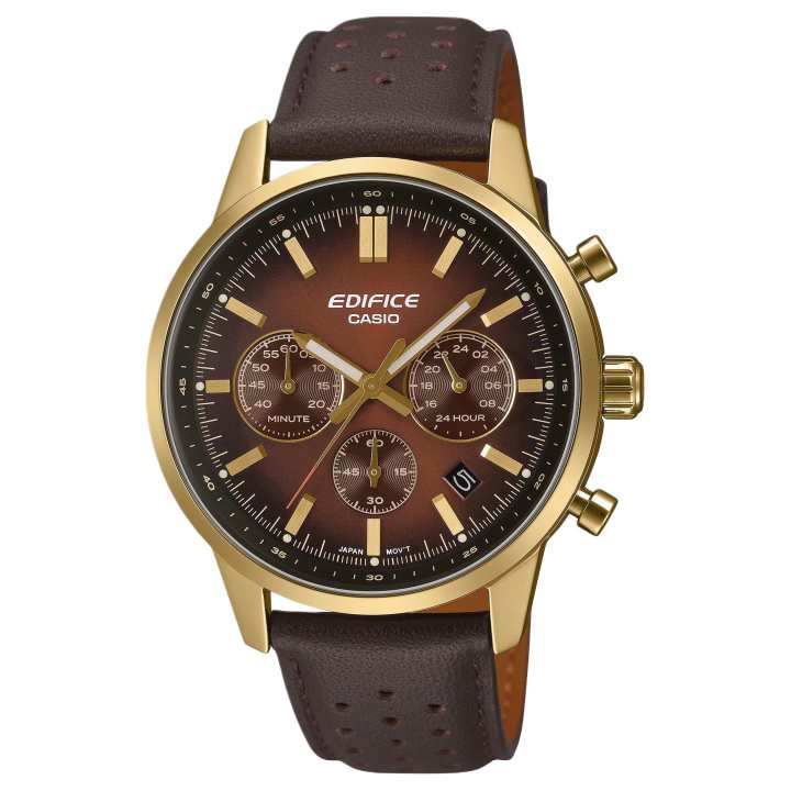 CASIO CASIO EDIFICE Calendar Three Eyes Quartz Movement Genuine Leather Strap Watch Men's Watches